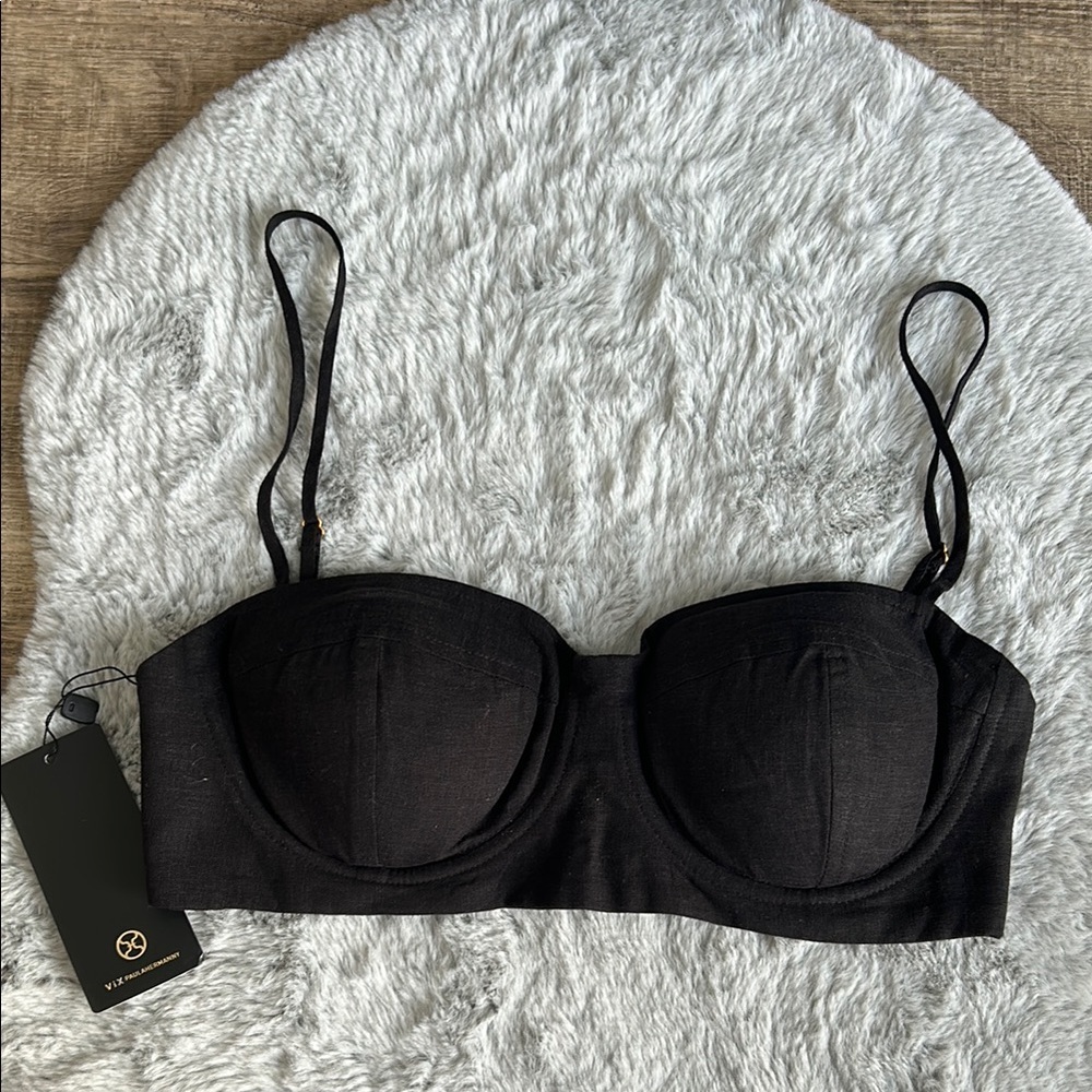 NWT Vix Liana Black Crop Top L